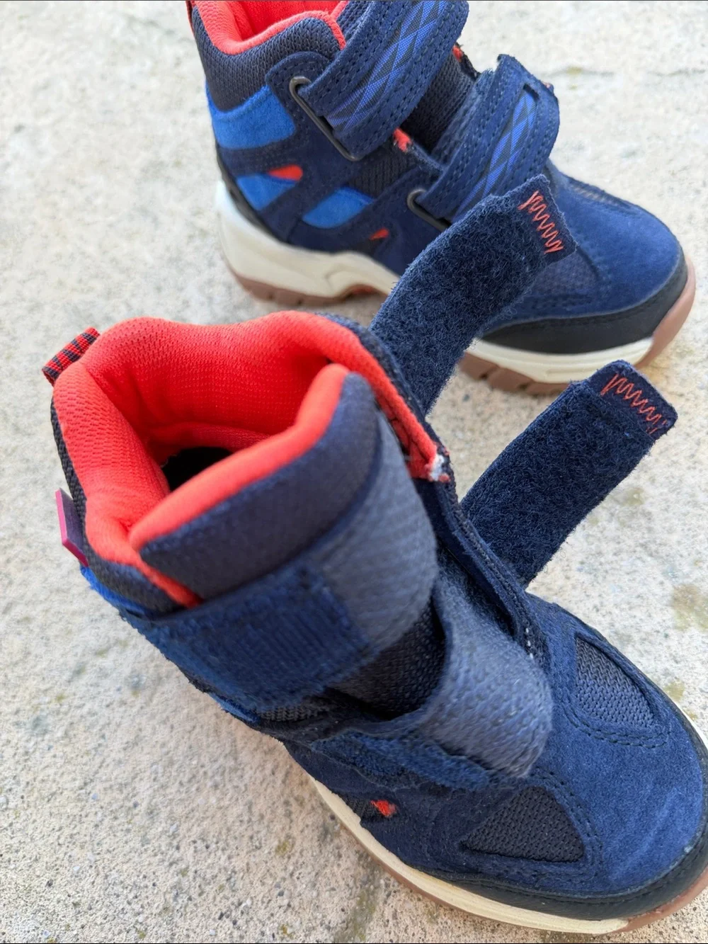 L.L. Bean Trail Model Hiker Lace Free Navy Blue Waterproof Boots Toddler Size 10